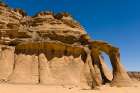 Tin Ghalega rock formation-Red Rhino Arch Wadi Teshuinat-Akakus-Fezzan-Libya Art Print